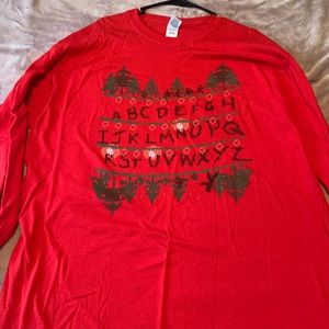 Stranger Things Christmas Lights long sleeved Red shirt